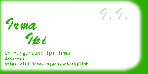 irma ipi business card